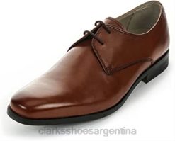 Clarks hombres amieson walk derby clarks de cuero marrón tostado para hombre BPDZ20431 cuero marrón tostado