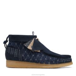 Clarks hombres bota clarks wallabee sashiko azul marino BPDZ205683 sashiko azul marino