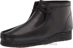Clarks hombres botas wallabee de cuero negro para hombre chukka parent clarks BPDZ202460 cuero negro