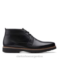 Clarks hombres clarks bayhill mid negro cuero liso BPDZ204370 cuero liso negro