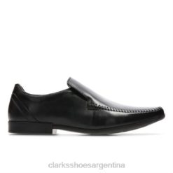 Clarks hombres clarks costura glement cuero negro BPDZ204397 cuero negro