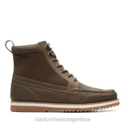 Clarks hombres clarks cuero oliva oscuro durston hi BPDZ204545 cuero oliva oscuro