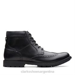Clarks hombres clarks curington rise cuero liso negro BPDZ204384 cuero liso negro