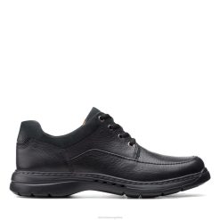 Clarks hombres clarks de cuero caídos negros un brawley lace BPDZ203646 cuero negro caído