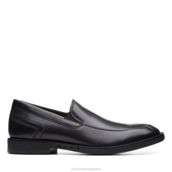 Clarks hombres clarks de cuero negro un hugh step cuero negro BPDZ206672 cuero negro