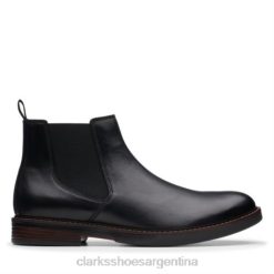 Clarks hombres clarks de cuero negros paulson up BPDZ204550 cuero negro