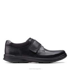 Clarks hombres correa de cuero liso negro clarks cotrell cuero liso negro BPDZ205571 cuero liso negro
