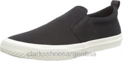 Clarks hombres Mulas Clarks Roxby Step de lona negra para hombre BPDZ20377 lienzo negro