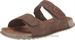 Clarks hombres sandalia plana crestview easy para hombre clarks ante oliva BPDZ201349 ante oliva