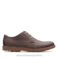 Clarks hombres vargo liso clarks cuero marrón oscuro BPDZ204479 cuero marrón oscuro