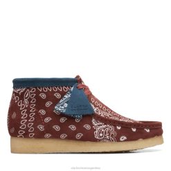 Clarks hombres wallabee bota ladrillo paisley ladrillo paisley clarks BPDZ205702 paisley de ladrillo