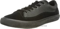 Clarks hombres Zapatilla clarks aceley lo de hombre de piel negra BPDZ201114 cuero negro