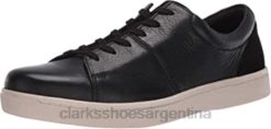 Clarks hombres Zapatilla kitna vibe de hombre de piel negra con suela blanca clarks BPDZ202062 cuero negro con suela blanca