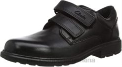 Clarks hombres Zapatos clarks remi pace k de corte ancho para uniforme escolar para hombre, color negro BPDZ201138 cuero negro