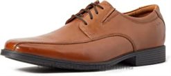 Clarks hombres zapatos clarks tilden walk oxford para hombre marrón oscuro tostado lea BPDZ201010 marrón oscuro bronceado lea