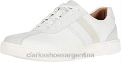 Clarks hombres zapatos clarks un costa band para hombre de cuero blanco combinado BPDZ20106 combinación de gamuza de cuero blanco