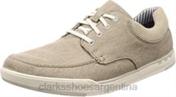 Clarks hombres zapatos derbys de encaje step isle para hombre clarks beige sand canvas BPDZ202439 lona beige arena