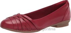 Clarks mujer bailarina sara clover mujer clarks cuero rojo BPDZ201653