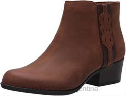 Clarks mujer Botín adreena lila de mujer de piel color tostado oscuro clarks BPDZ201316 cuero bronceado oscuro