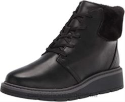 Clarks mujer Botín andie go mujer piel impermeable negro clarks BPDZ201348 cuero negro impermeable