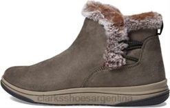 Clarks mujer Botín clarks de piel para mujer color oliva oscuro textil BPDZ202307 textil oliva oscuro