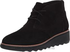 Clarks mujer Botín clarks sharon hop de ante negro para mujer BPDZ20689 ante negro