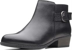 Clarks mujer botines de moda addiy kara de cuero con punta almendrada para mujer clarks negro BPDZ20581