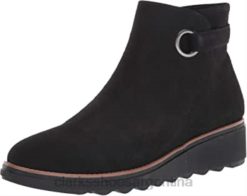 Clarks mujer botines sharon spring para mujer clarks ante negro con ribete tostado oscuro BPDZ201911 gamuza negra con ribete tostado oscuro