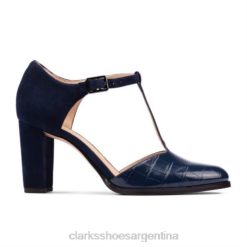 Clarks mujer clarks cocodrilo azul marino kayl85 tbar 2 BPDZ204040 cocodrilo azul marino