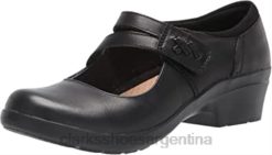 Clarks mujer Merceditas clarks angie bell de mujer de piel negra BPDZ201995 cuero negro