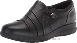 Clarks mujer mocasín con lazo adornado loopun para mujer clarks cuero negro BPDZ202527