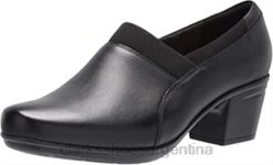 Clarks mujer mocasín emslie summit negro cuero textil combi mujer clarks BPDZ202412 combi textil cuero negro