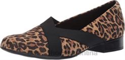 Clarks mujer mocasines clarks juliet dahlia de ante de leopardo tostado para mujer BPDZ201405 gamuza de leopardo bronceado