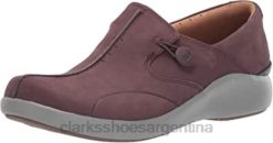Clarks mujer mocasines unloop 2 walk para mujer nobuk berenjena clarks BPDZ202126 nubuck berenjena