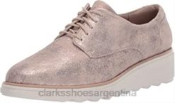 Clarks mujer mujer sharon crystal oxford clarks peltre ante BPDZ202327 gamuza peltre