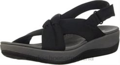 Clarks mujer sandalia arla belle mujer clarks negro textil BPDZ201301 textil negro