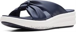 Clarks mujer Sandalia clarks drift ave con cuña para mujer azul marino oscuro sintético BPDZ20626 sintético azul marino oscuro
