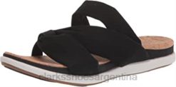 Clarks mujer Sandalia clarks eliza skip slide de tela negra para mujer BPDZ20955 textil negro