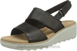 Clarks mujer Sandalia con cuña Jillian Pearl para mujer clarks negro BPDZ201055 cuero negro