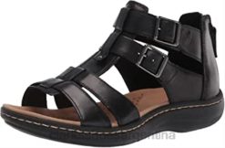 Clarks mujer sandalia plana laurieann remi para mujer clarks nobuck negro BPDZ202029 nubuck negro