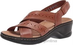 Clarks mujer sandalia plana lexi perla mujer clarks cuero tostado oscuro BPDZ202031 cuero bronceado oscuro