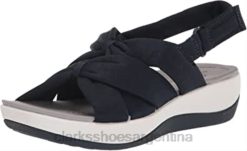 Clarks mujer Sandalias planas clarks arla meg de textil azul marino para mujer BPDZ20881 textil azul marino