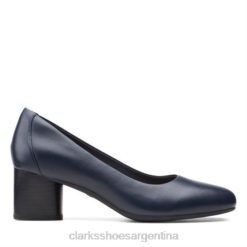 Clarks mujer vestido un cosmo clarks de cuero azul marino BPDZ203942 cuero azul marino