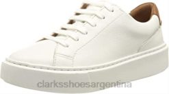 Clarks mujer zapatilla hero lite encaje mujer clarks cuero blanco BPDZ202741 cuero blanco