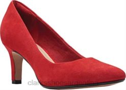 Clarks mujer Zapatos de salón clarks illeana tulip de ante rojo para mujer BPDZ202648