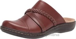 Clarks mujer Zueco Clarks Laurieann Step para mujer de piel color canela oscuro BPDZ201906 cuero bronceado oscuro