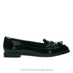 Clarks niños clarks black patent preppy premio jnr- f fit BPDZ204649 charol negro