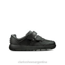 Clarks niños clarks rex pace inf f fit cuero negro BPDZ204876 cuero negro