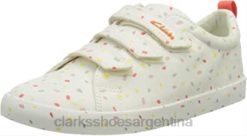 Clarks niños Zapatillas de deporte para niña con estampado foxing k de lona blanca clarks BPDZ20419 lienzo blanquecino