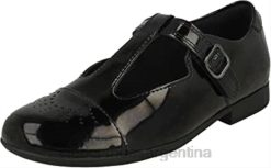 Clarks niños Zapatos con barra en T para niña con detalle láser Scala Spirit K Black Clarks BPDZ20398 negro